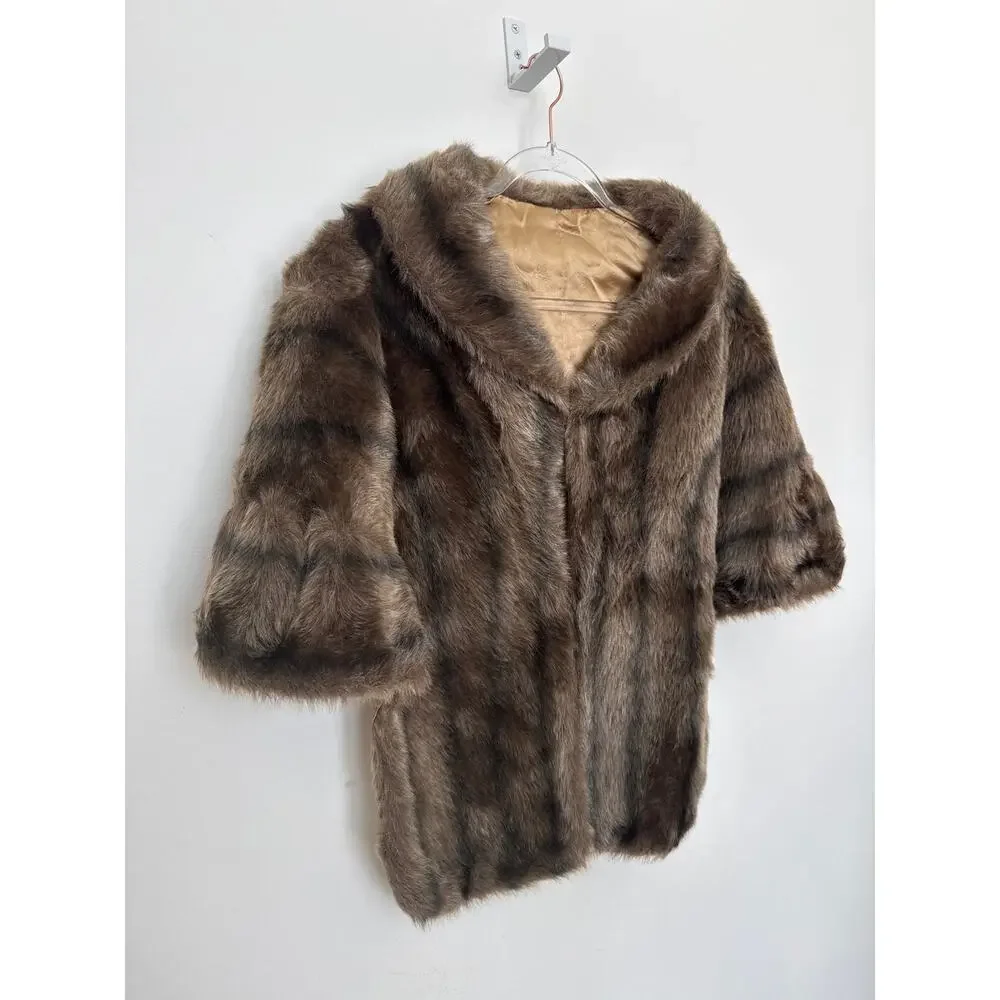 1960s Regina Glenara by Glenoit Mink Fur Stole Capelet Balero Wrap